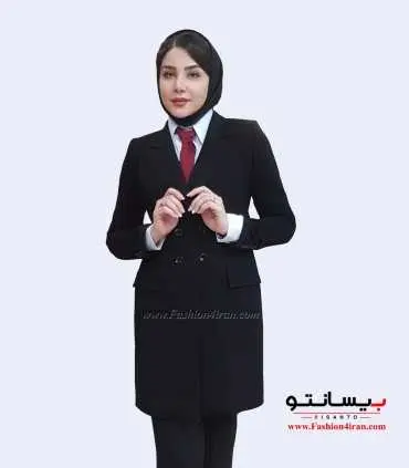 کت شلوار کرپ مری کوری مشکی کد 53