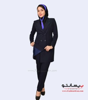 کت‌ شلوار فیونا سرمه‌ای کد 53