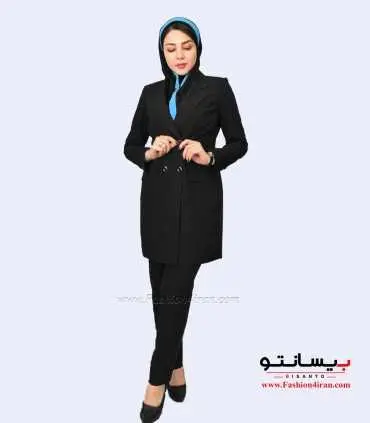 کت شلوار زنانه سوپر فیونا مشکی کد 53