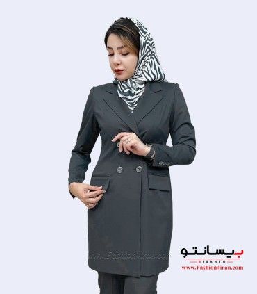 کت شلوار فیونا نوک مدادی کد 53