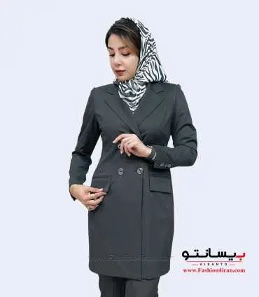 کت شلوار فیونا نوک مدادی کد 53