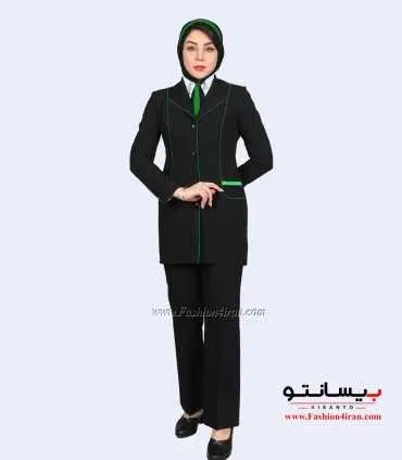 کت شلوار فیونا مشکی سبز