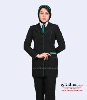 کت شلوار فیونا با مغزی‌دوزی سبز لجنی کد 82