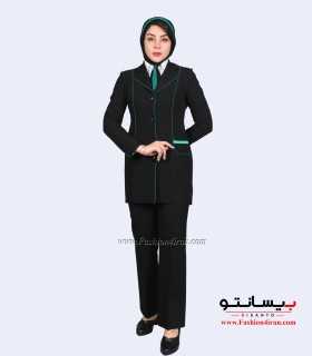 کت و شلوار فیونا با مغزی‌دوزی سبز لجنی