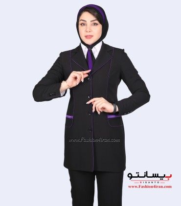 کت شلوار زنانه فیونا با مغزی‌دوزی بنفش کد 82