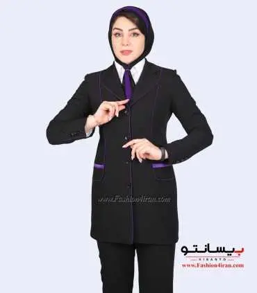 کت شلوار زنانه فیونا با مغزی‌دوزی بنفش کد 82