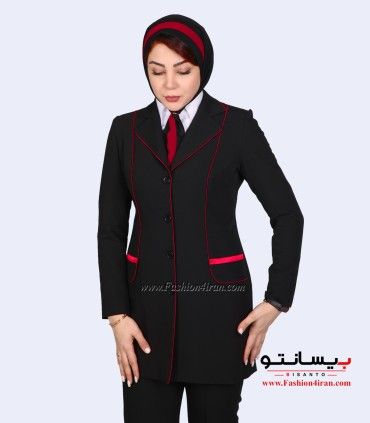 کت شلوار زنانه فیونا با مغزی‌دوزی قرمز کد 82