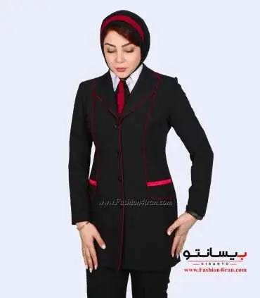 کت شلوار زنانه فیونا با مغزی‌دوزی قرمز کد 82