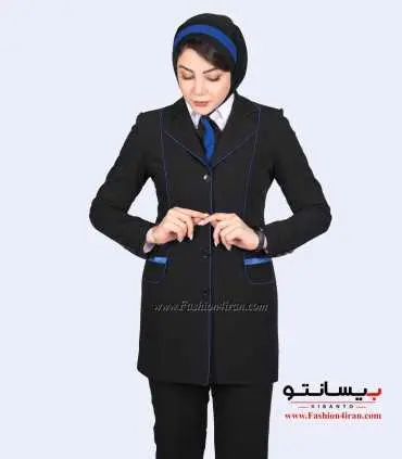 کت شلوار اداری فیونا با مغزی‌دوزی آبی