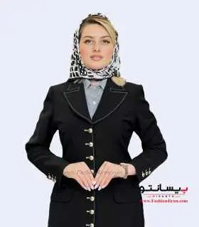 مانتو شلوار کرپ مازراتی مشکی طلایی کد 119