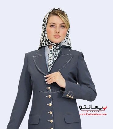 مانتو شلوار کرپ مازراتی نوک مدادی طلایی کد 119