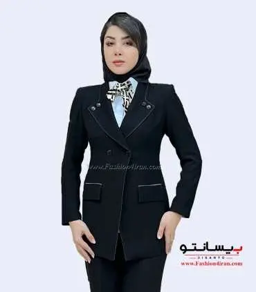کت شلوار کرپ مشکی کد 108