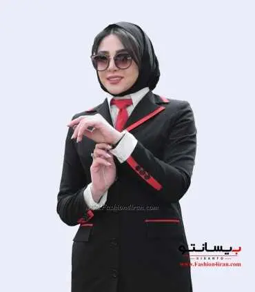 مانتو شلوار فیونا ساتن قرمز کد 52