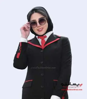 مانتو شلوار فیونا ساتن قرمز کد 52