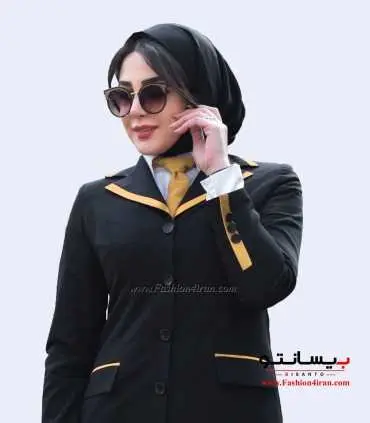 مانتو شلوار فیونا ساتن طلایی کد 52