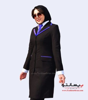 مانتو شلوار فیونا ساتن آبی کد 52