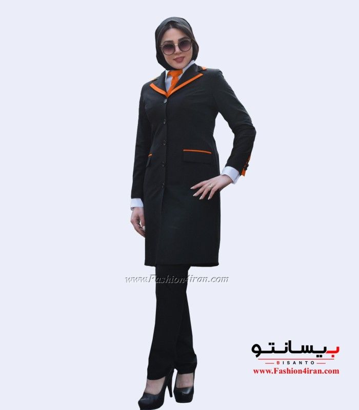 مانتو شلوار فیونا ساتن نارنجی