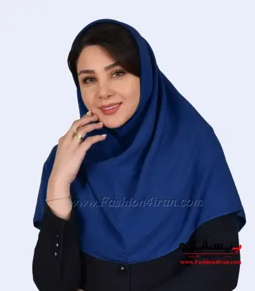مقنعه کرپ آبی درباری کد 11