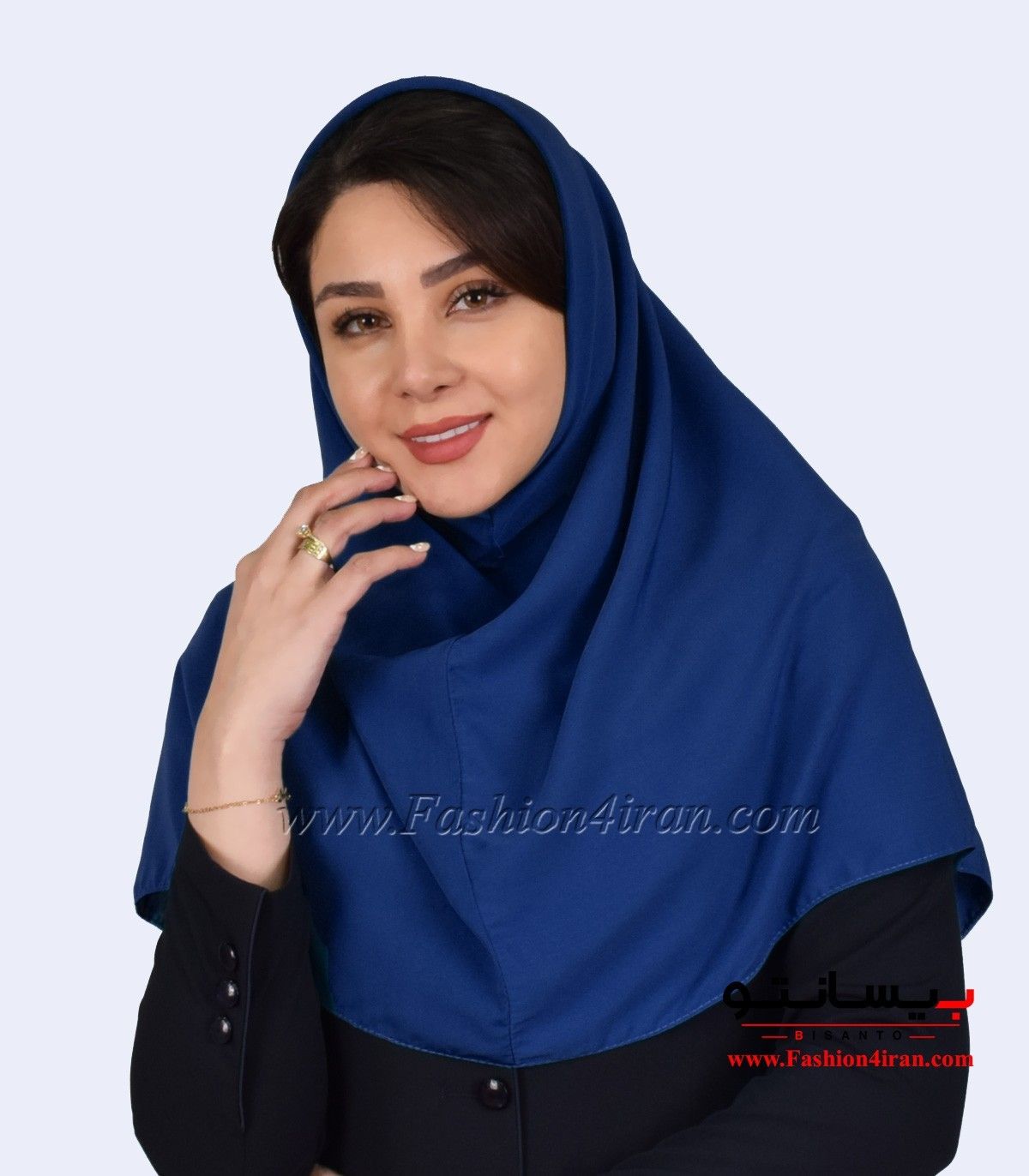 مقنعه کرپ آبی درباری کد 11