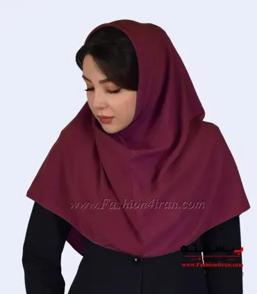 مقنعه کرپ زرشکی کد 11