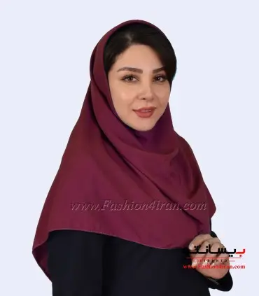مقنعه کرپ حریر رنگ زرشکی کد 11