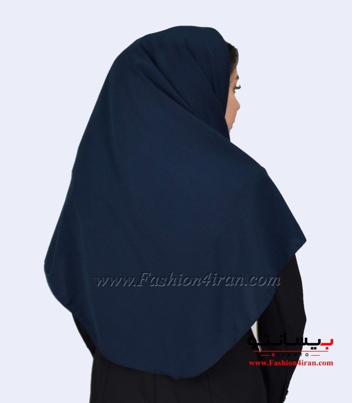 مقنعه کرپ حریر سرمه‌ای
