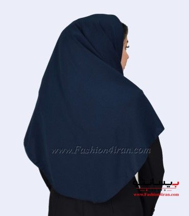 مقنعه کرپ حریر سرمه‌ای