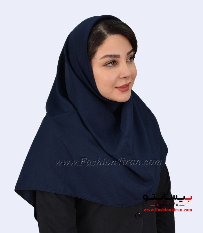 مقنعه کرپ حریر سرمه‌ای کد 11