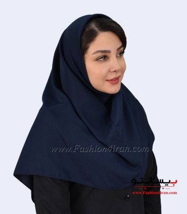 مقنعه کرپ حریر سرمه‌ای کد 11