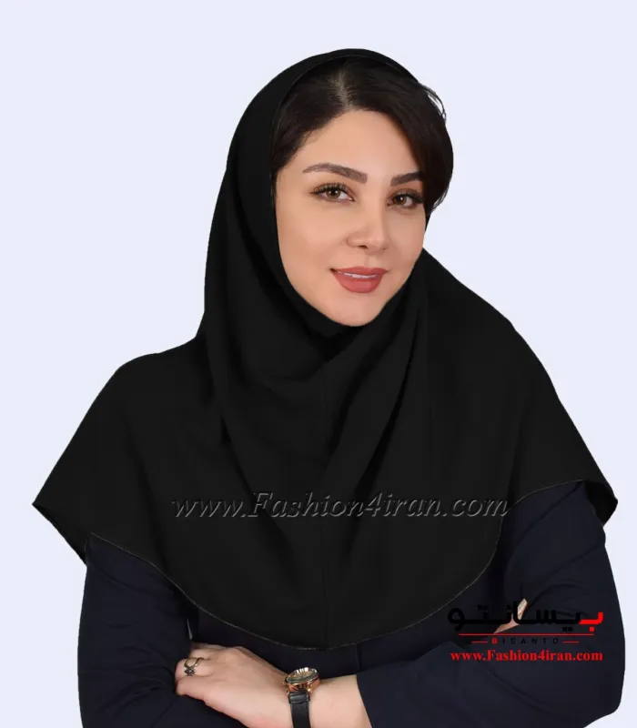 مقنعه کرپ مشکی کد 11