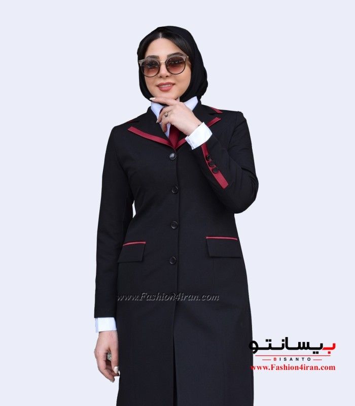 مانتو شلوار فیونا ساتن زرشکی کد 52