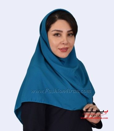 مقنعه کرپ رنگ فیروزه‌ای کد 11
