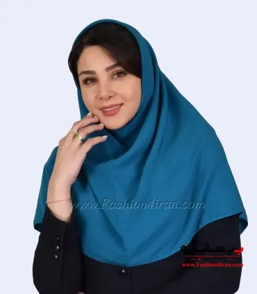 مقنعه کرپ رنگ فیروزهای کد 11