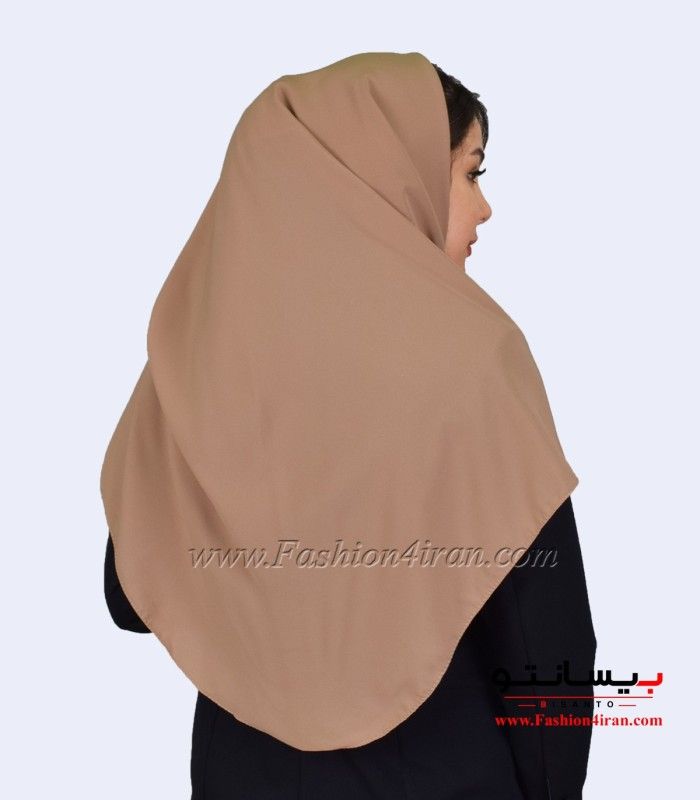 مقنعه ساده کرپ نخودی