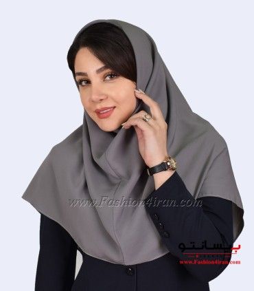 مقنعه کرپ طوسی کد 11