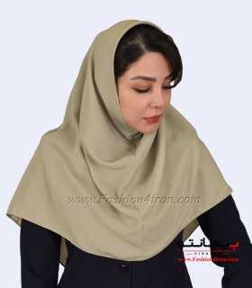 مقنعه کرپ حریر کرم کد 11