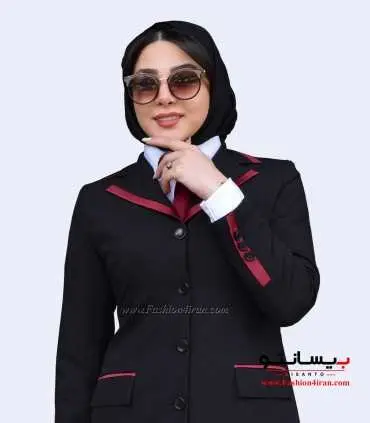 مانتو شلوار اداری فیونا ساتن زرشکی کد 52