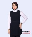 سارافون شلوار کرپ سرمه‌ای کد 80