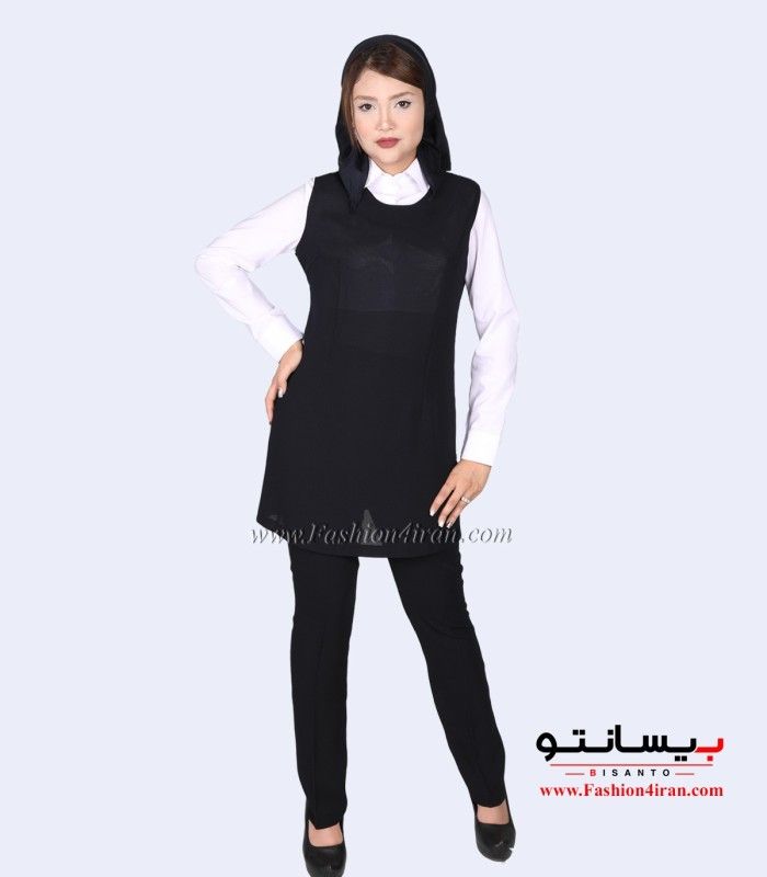 سارافون شلوار کرپ نازک آتی سرمه‌ای تیره