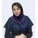 مقنعه حریر بادمجانی کد 21