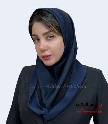 مقنعه حریر سرمه‌ای کد 21