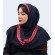مقنعه حریر قرمز سفید کد 21