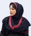 مقنعه حریر قرمز سفید کد 21