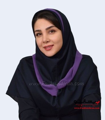 مقنعه فرم حریر بنفش کد 21