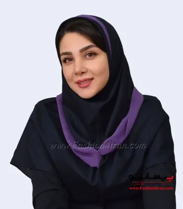 مقنعه فرم حریر بنفش کد 21