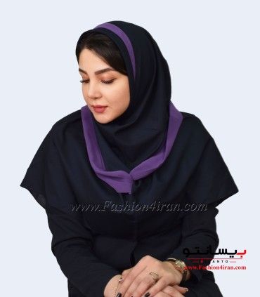مقنعه حریر بنفش کد 21