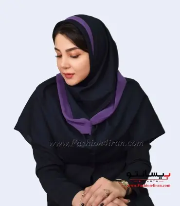 مقنعه حریر بنفش کد 21