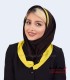 مقنعه حریر زرد