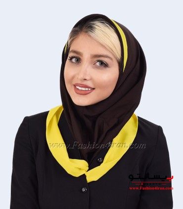 مقنعه حریر زرد