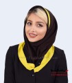 مقنعه حریر زرد کد 21